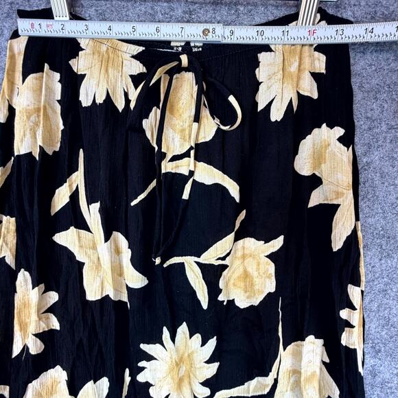 Vintage 90s Clio Maxi Skirt Womens Medium Black Yellow Dark Romantic Soft Grunge - Picture 5 of 6